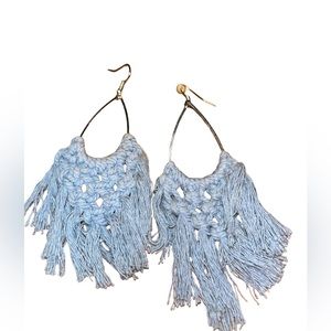COPY - Gray blue macrame earrings
